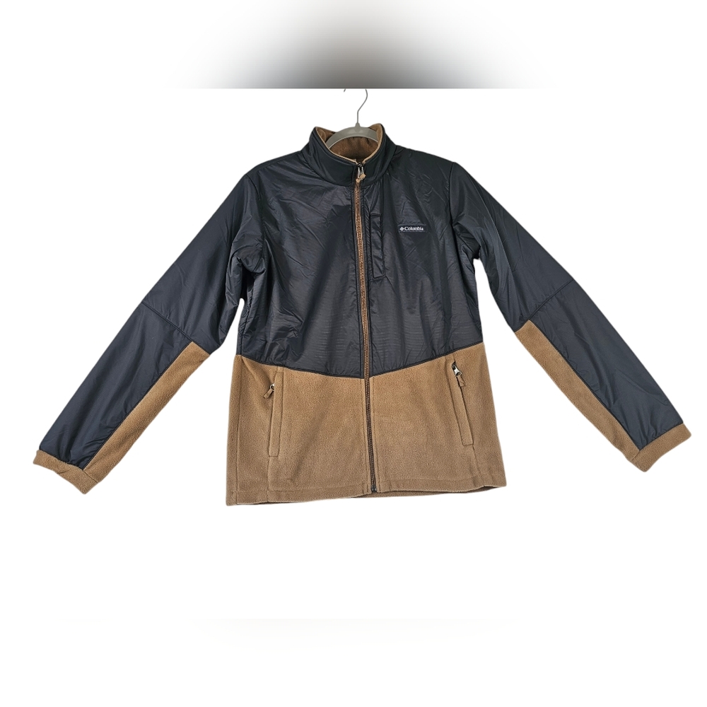 Big Boys Columbia Steens Overlay Fleece Jacket, XL, Brown & Black